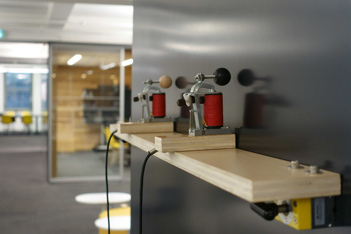 Two power-generated morse code tapping machines made by George Rahl.