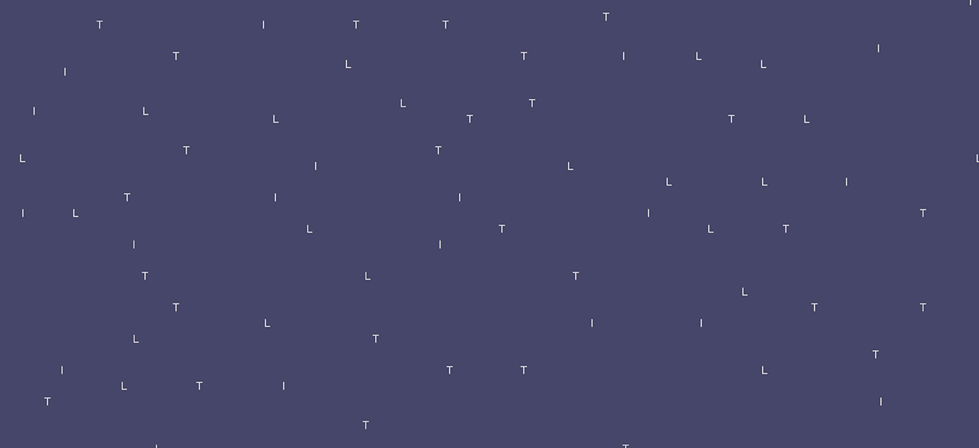 A constellation-like pattern was created from the TILT logo letters against the dark brand colour suggestive of a night sky.