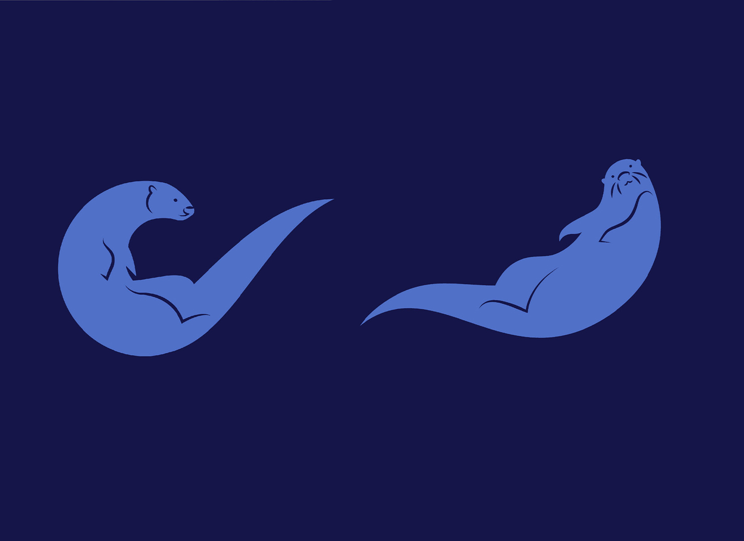 Blue sea otter illustrations.