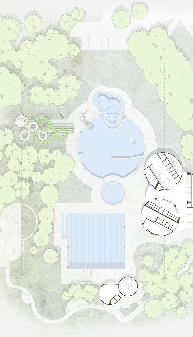 An aerial diagram of the Wascana Pool.