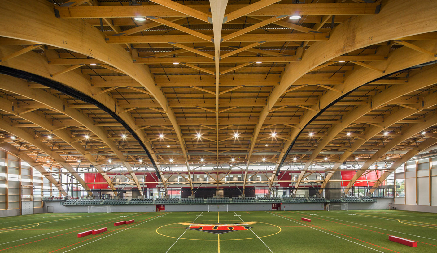 Interior shot of the Universite Laval Stade Telus and Physical Eduction Pavilion.