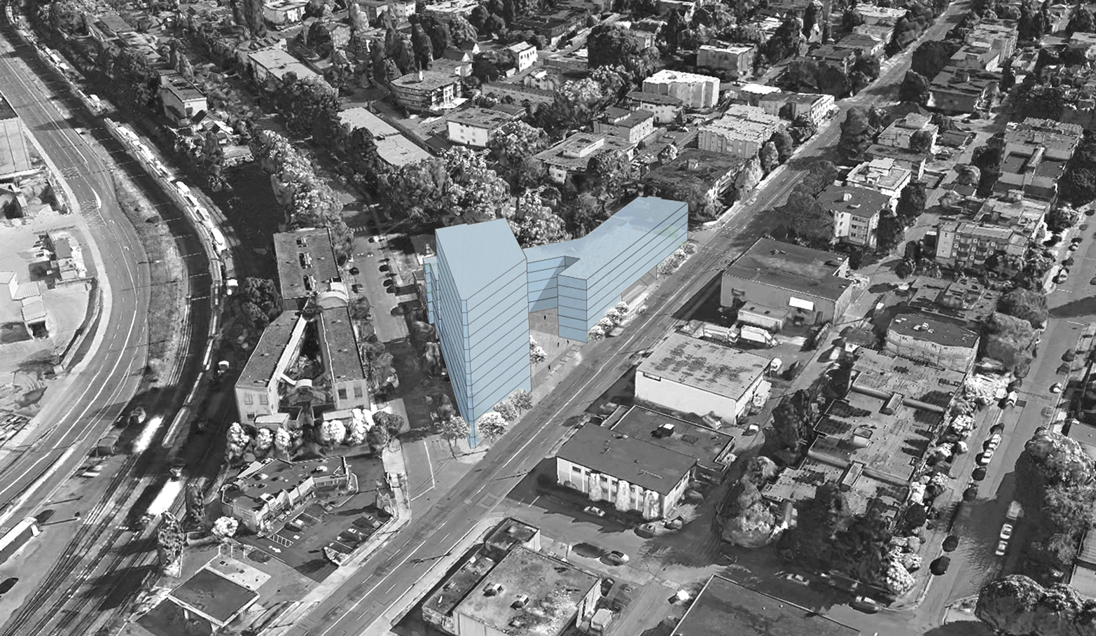 A render of a birds-eye-view of the Aboriginal Mother Centre Rezoning.