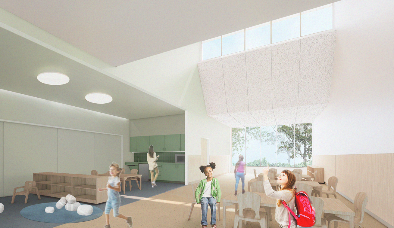 Interior rendering of the after school care classroom